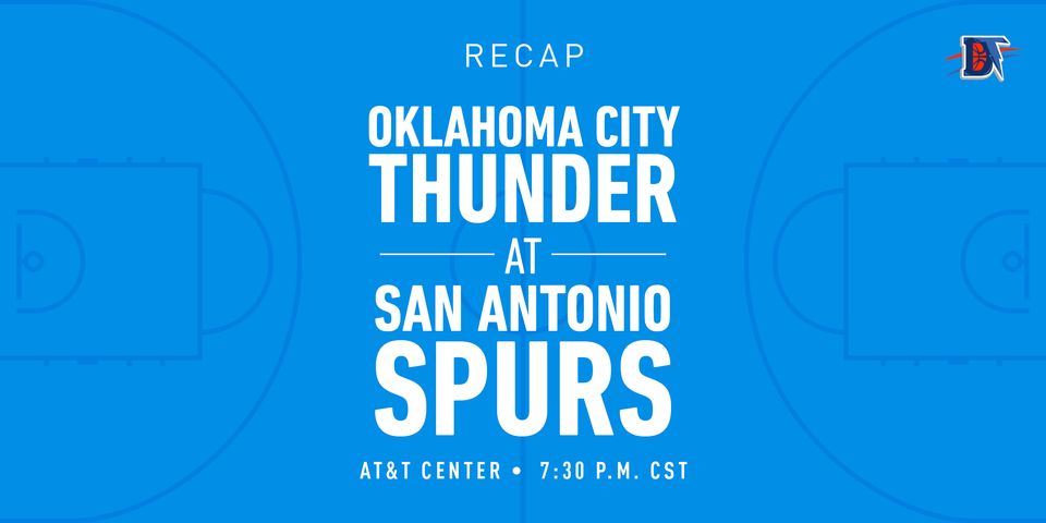 Game 34 Recap: Thunder (19-15) def. Spurs (14-19) 109-103